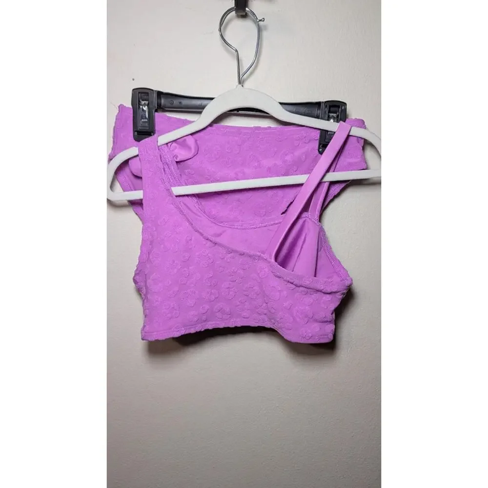 Cat & Jack Purple Bikini with Textured Leopard Print Girls Size L 10-12